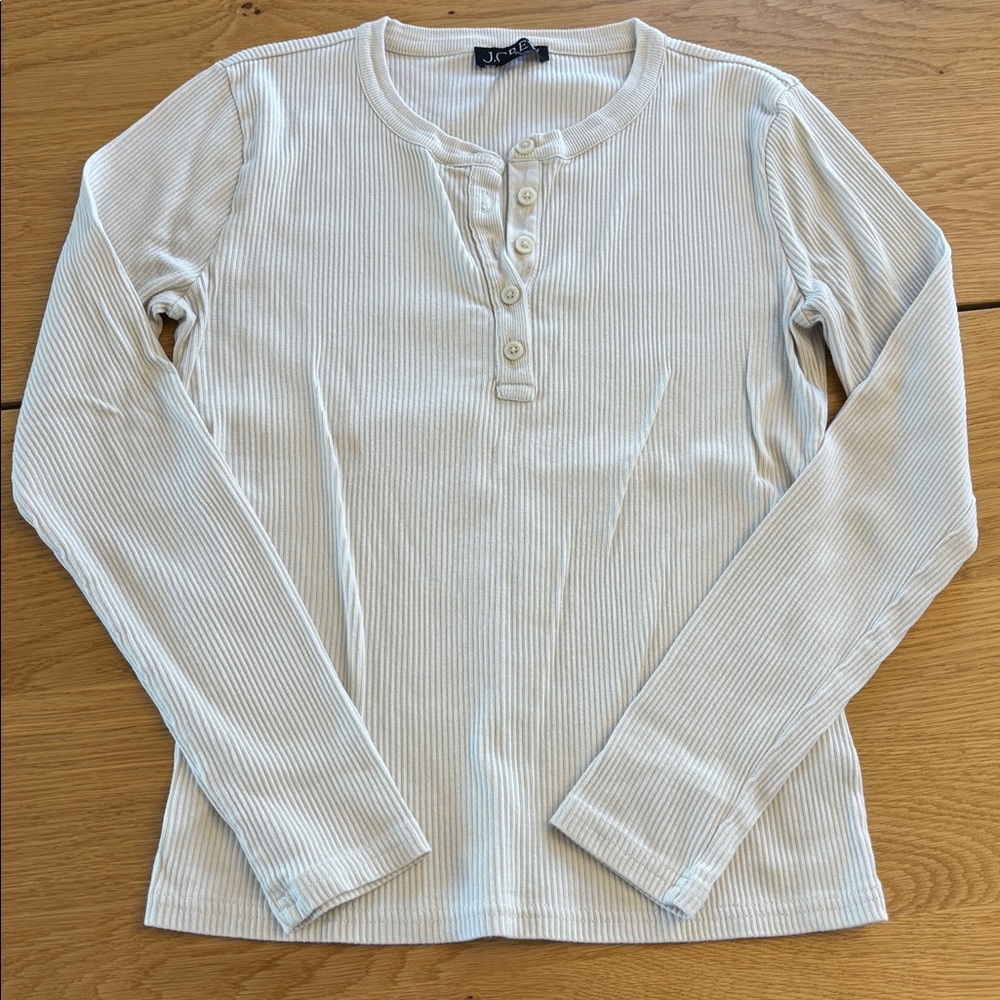 J. Crew Vintage Rib Long Sleeve Henley T-Shirt